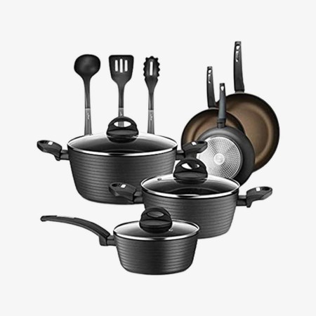 NutriChef 12-Piece Nonstick Kitchen Cookware Set